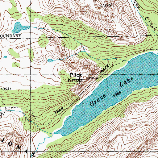 Topographic Map of Pilot Knob, WY