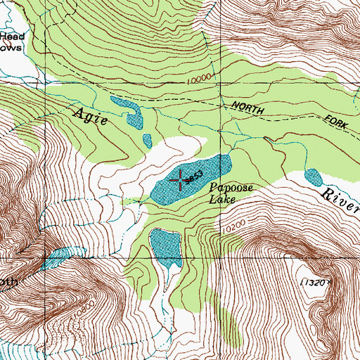 Topographic Map of Papoose Lake, WY