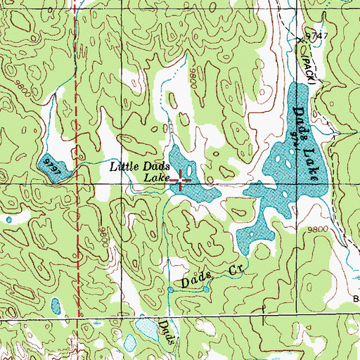 Topographic Map of Little Dads Lake, WY