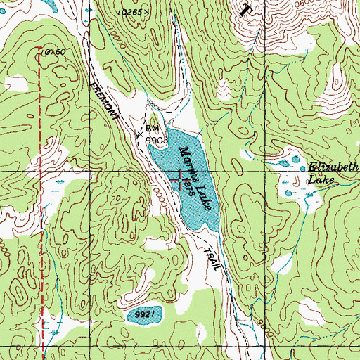 Topographic Map of Marms Lake, WY