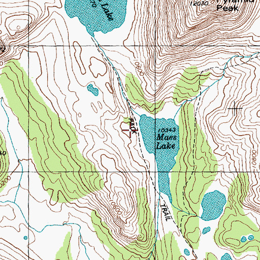 Topographic Map of Pyramid Lake Trail, WY