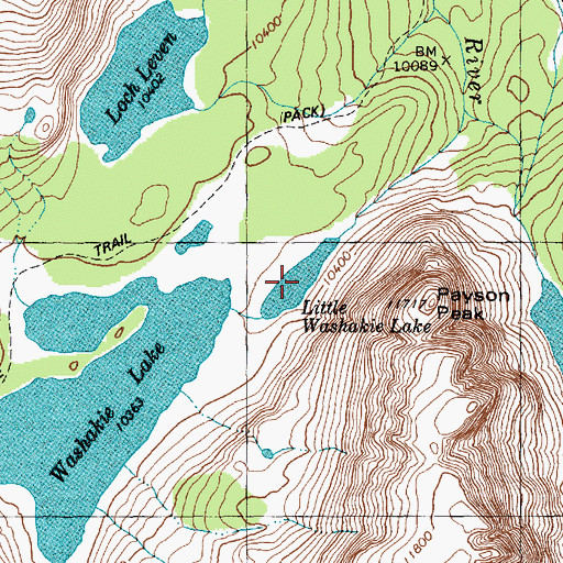 Topographic Map of Little Washakie Lake, WY