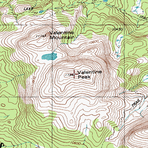Topographic Map of Valentine Peak, WY