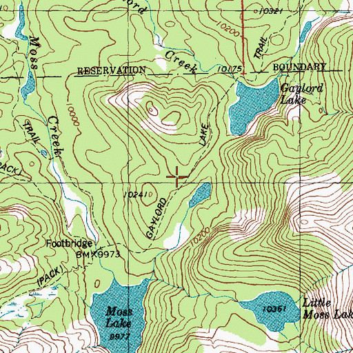 Topographic Map of Gaylord Lake Trail, WY
