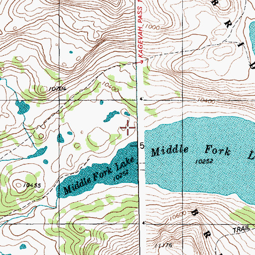 Topographic Map of Middle Fork Trail, WY