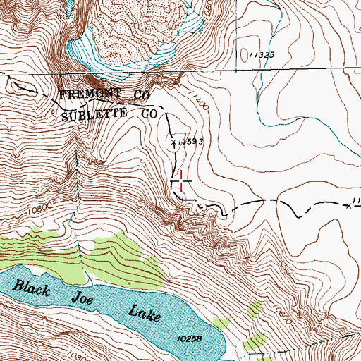 Topographic Map of Popo Agie Primitive Area, WY