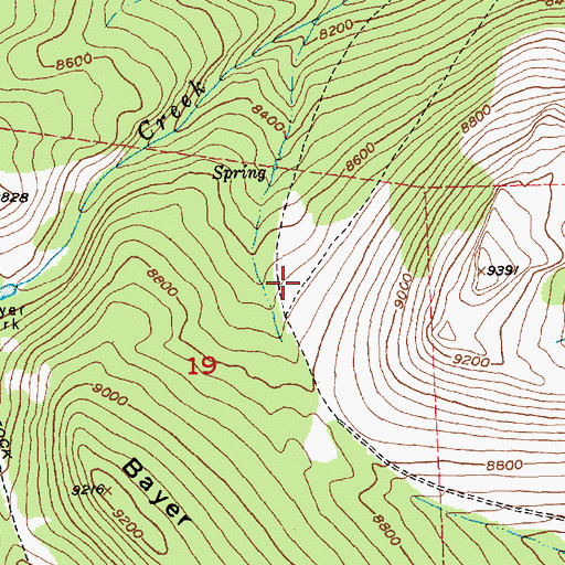 Topographic Map of Indian Trail, WY