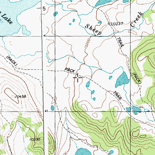 Topographic Map of Crossover Trail, WY