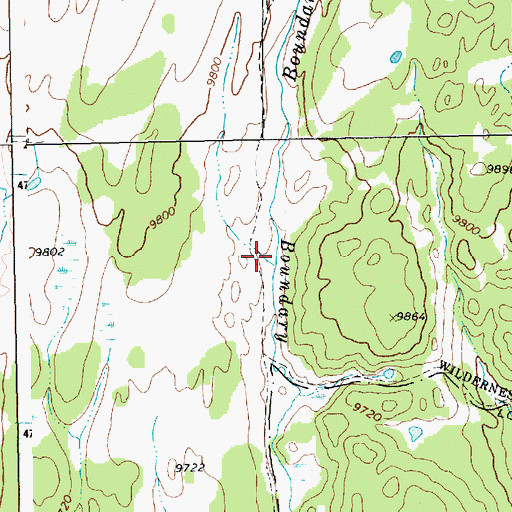 Topographic Map of Boundary Creek Trail, WY