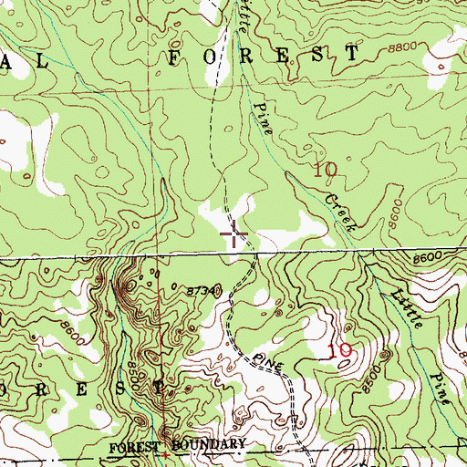 Topographic Map of Pine Creek Trail, WY