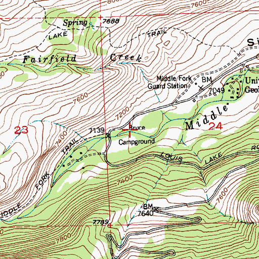 Topographic Map of Bruce Picnic Area, WY
