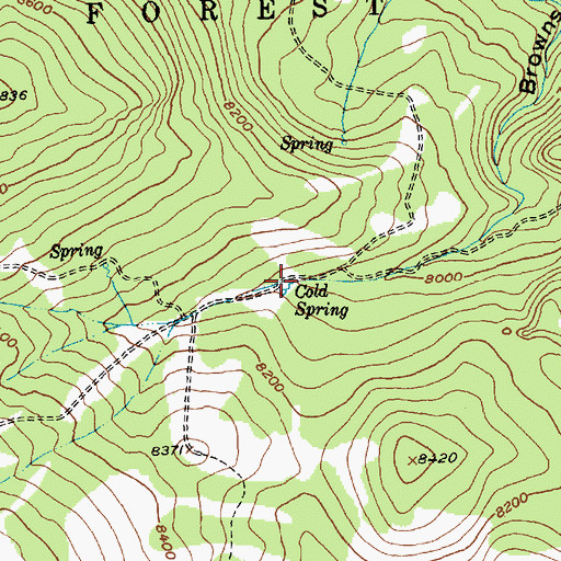 Topographic Map of Cold Spring, WY