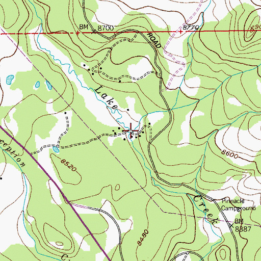 Topographic Map of Pinnacle Height Summer Home Group, WY