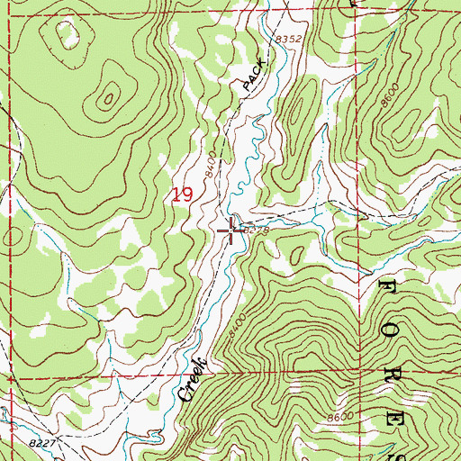 Topographic Map of Calf Creek, WY