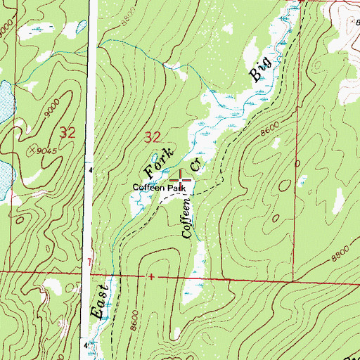 Topographic Map of Coffeen Park Campground, WY