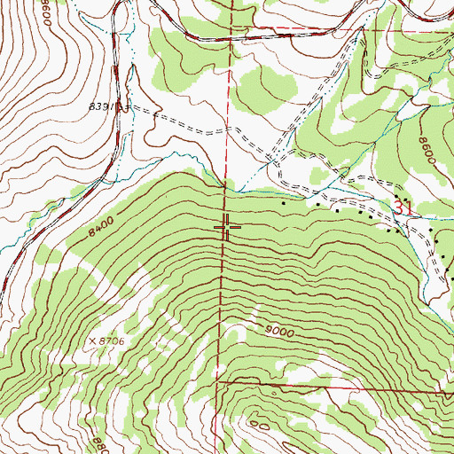 Topographic Map of Bighorn Ski Area, WY