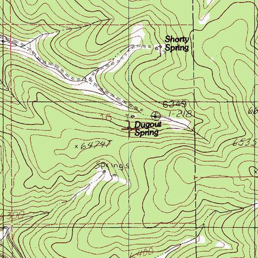 Topographic Map of Dugout Spring, WY
