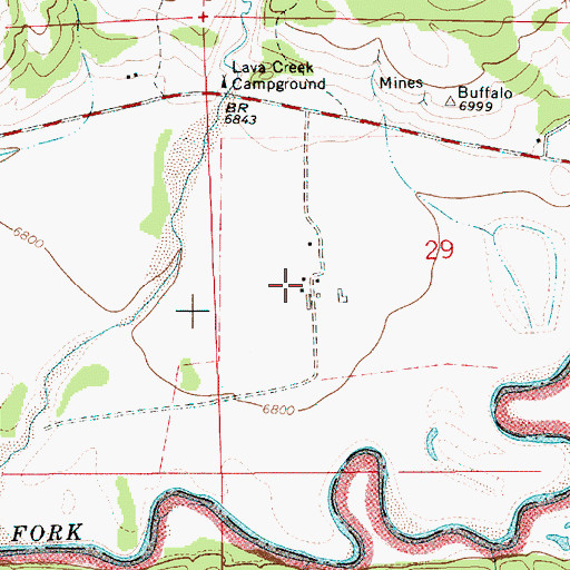 Topographic Map of Pinto Ranch, WY