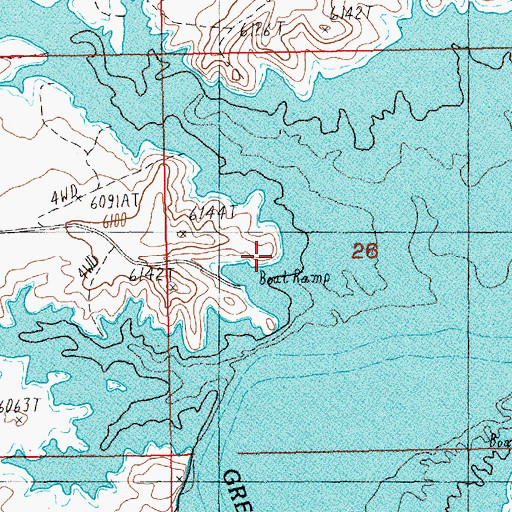 Topographic Map of Holmes Crossing Recreation Site, WY