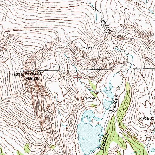 Topographic Map of Bridger Wilderness, WY