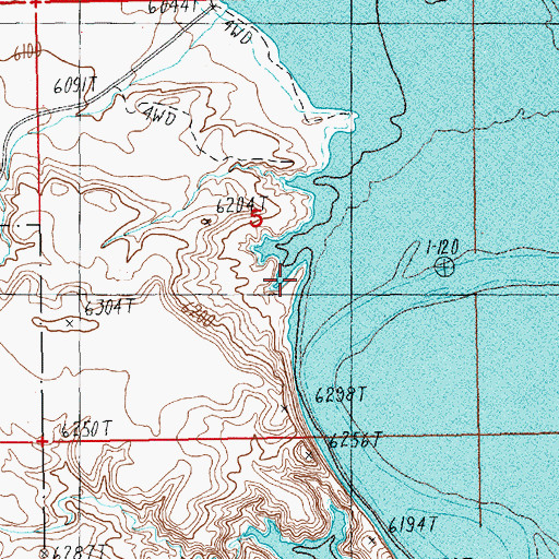 Topographic Map of Big Bend, WY
