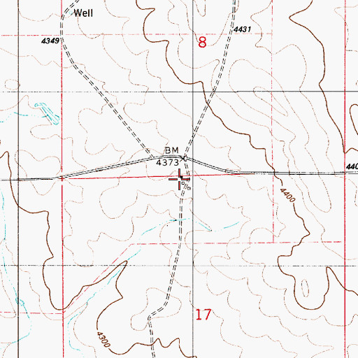 Topographic Map of Walker Ranch, WY