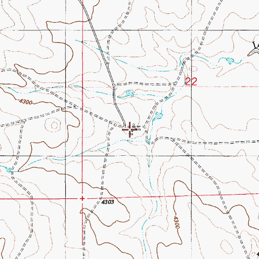 Topographic Map of Barton Ranch, WY