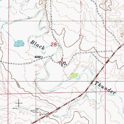 Topographic Map of Wellman Ranch, WY