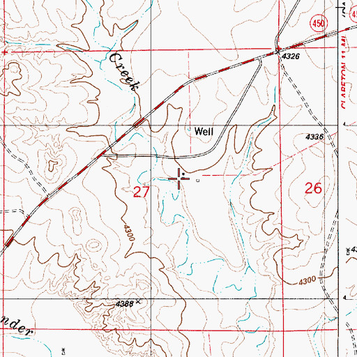 Topographic Map of Darlington Ranch, WY