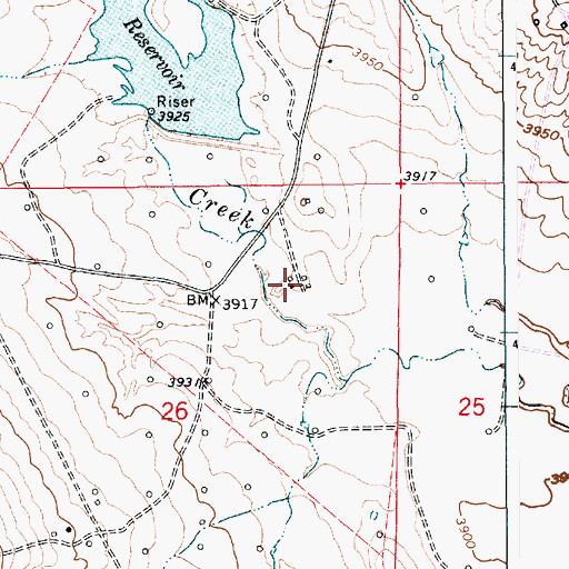 Topographic Map of Townsend Ranch, WY