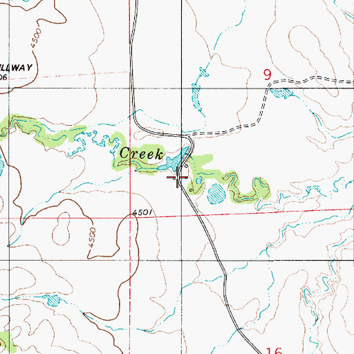 Topographic Map of Middleton Ranch, WY