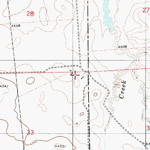 Topographic Map of Saddler Ranch, WY