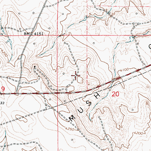 Topographic Map of Sedgewick Ranch, WY