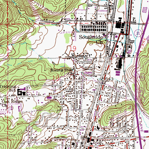 Topographic Map of Rising Star Methodist Church, AL