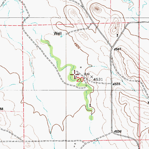 Topographic Map of Sewell Ranch, WY