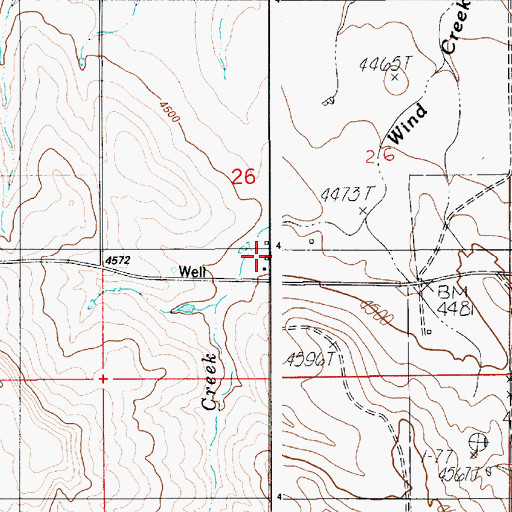 Topographic Map of Cranston Ranch, WY