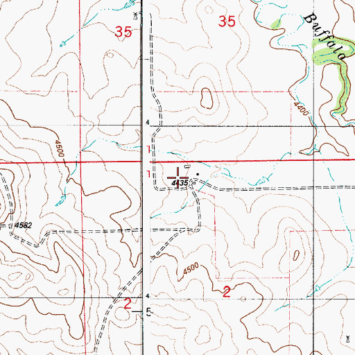 Topographic Map of Driskell Ranch, WY