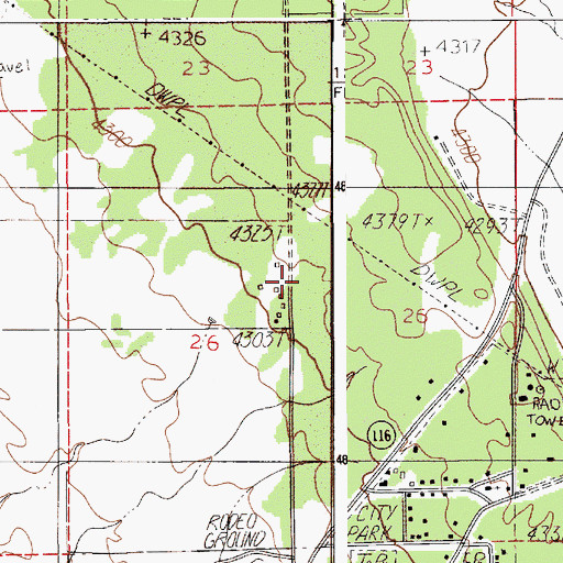 Topographic Map of Barton Ranch, WY