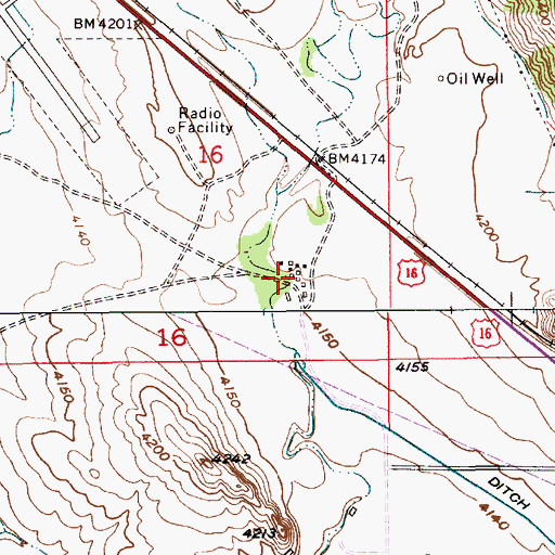 Topographic Map of Engle Ranch, WY