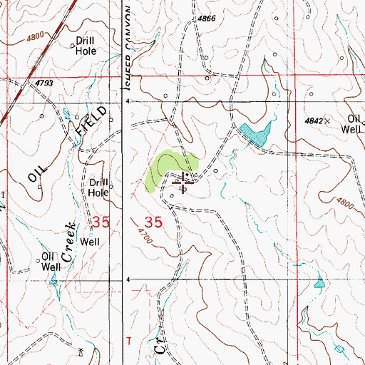 Topographic Map of Peterson Ranch, WY