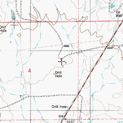 Topographic Map of Hoffman Ranch, WY