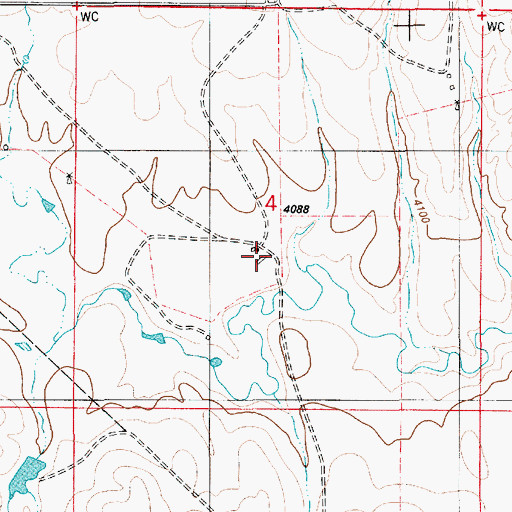 Topographic Map of Cowger Ranch, WY