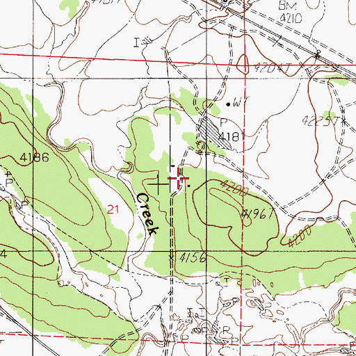 Topographic Map of Oliver Ranch, WY