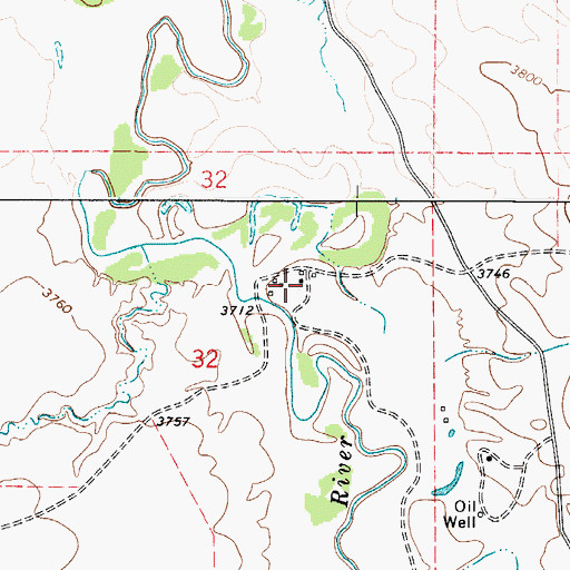 Topographic Map of Ray Ranch, WY