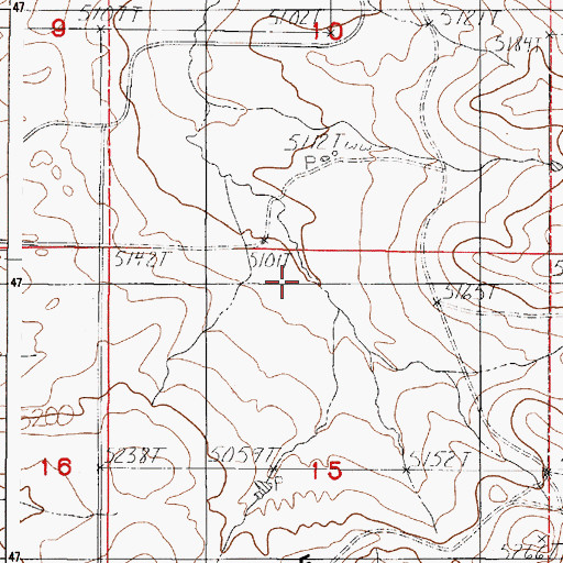 Topographic Map of Bear Creek Mine, WY