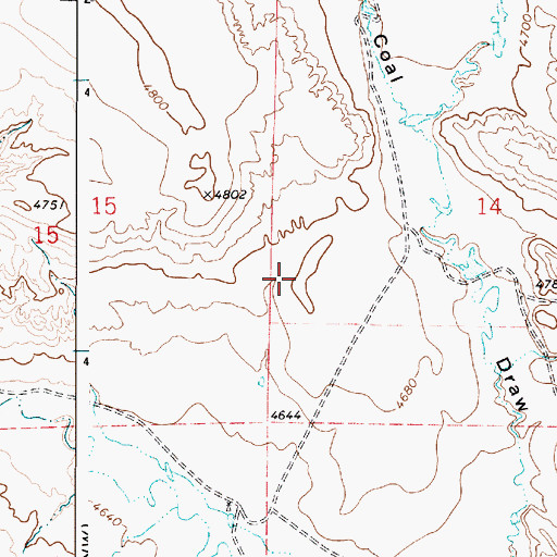 Topographic Map of Jacob Ranch Mine, WY