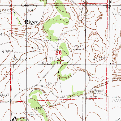 Topographic Map of Reynolds Ranch, WY