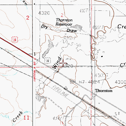 Topographic Map of Merich Ranch, WY