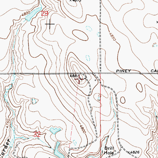 Topographic Map of Mackey Ranch, WY