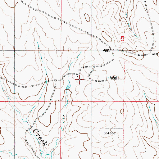 Topographic Map of Hamm Ranch, WY